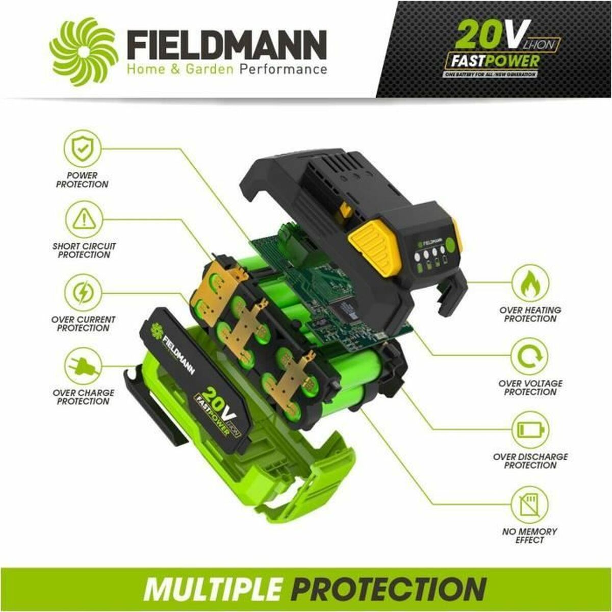 Baterie de litiu reîncărcabilă Fieldmann 20V - 8Ah 8 Ah 20 V