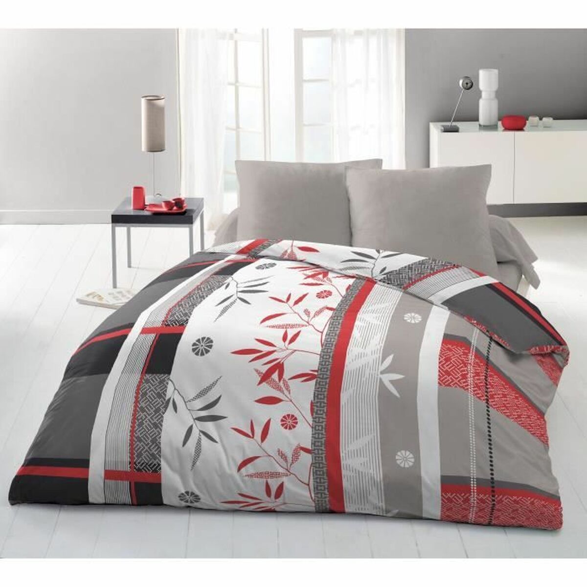 Set husă de pătură HOME LINGE PASSION SHIZUOKA Albastru Pat 200 3 Piese
