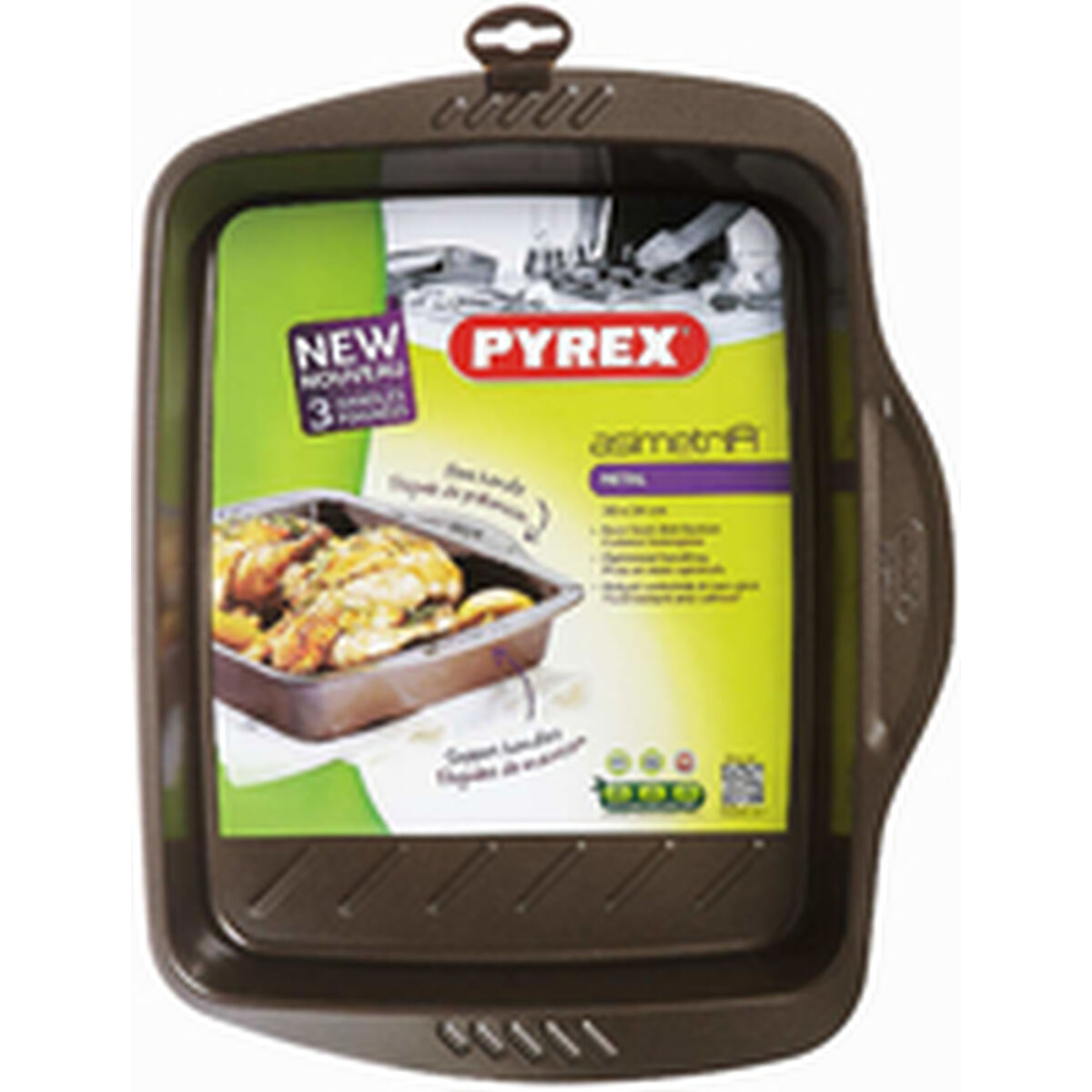 Tavă pentru Cuptor Pyrex Maro Negru Metal