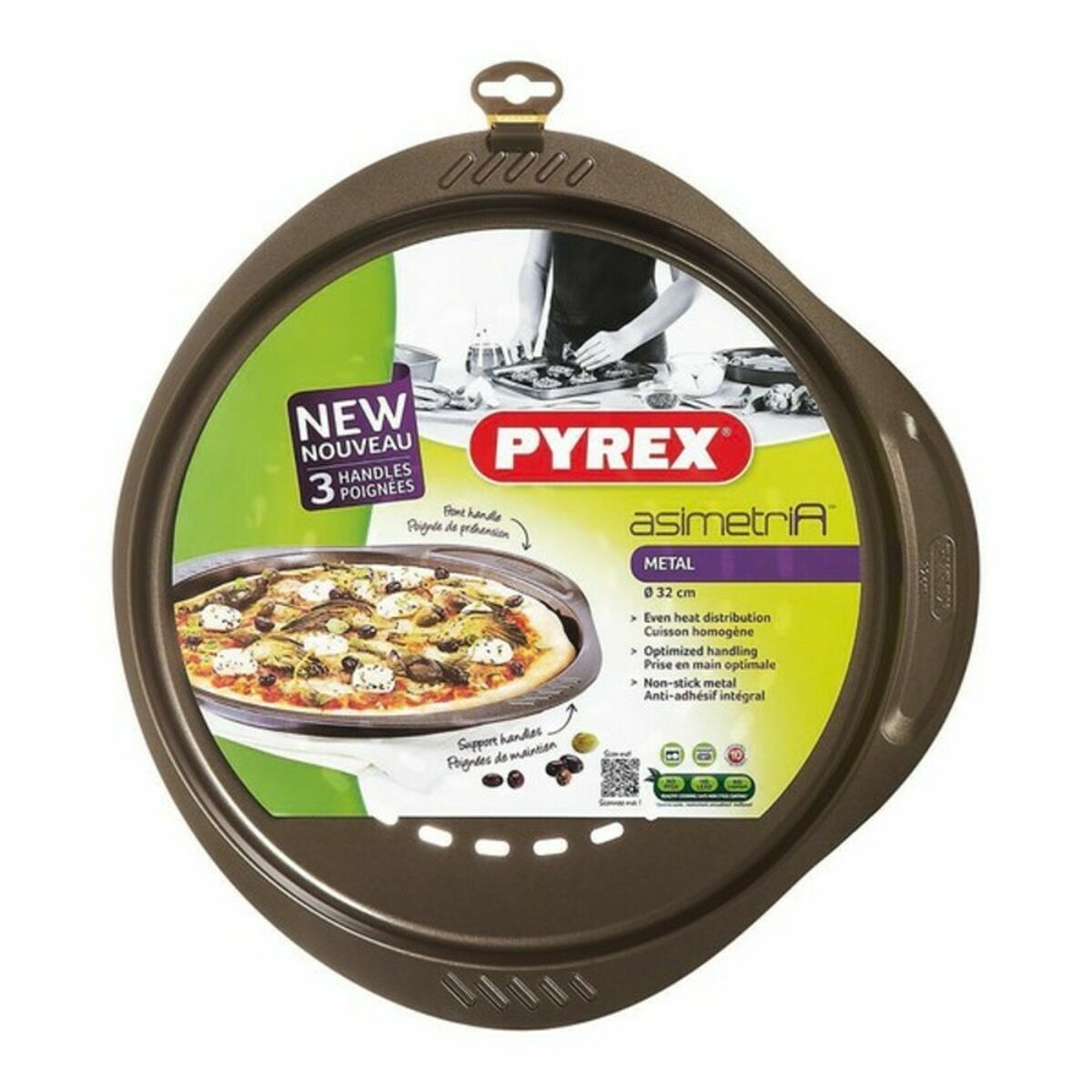 Formă pentru pizza Pyrex Maro Negru Metal