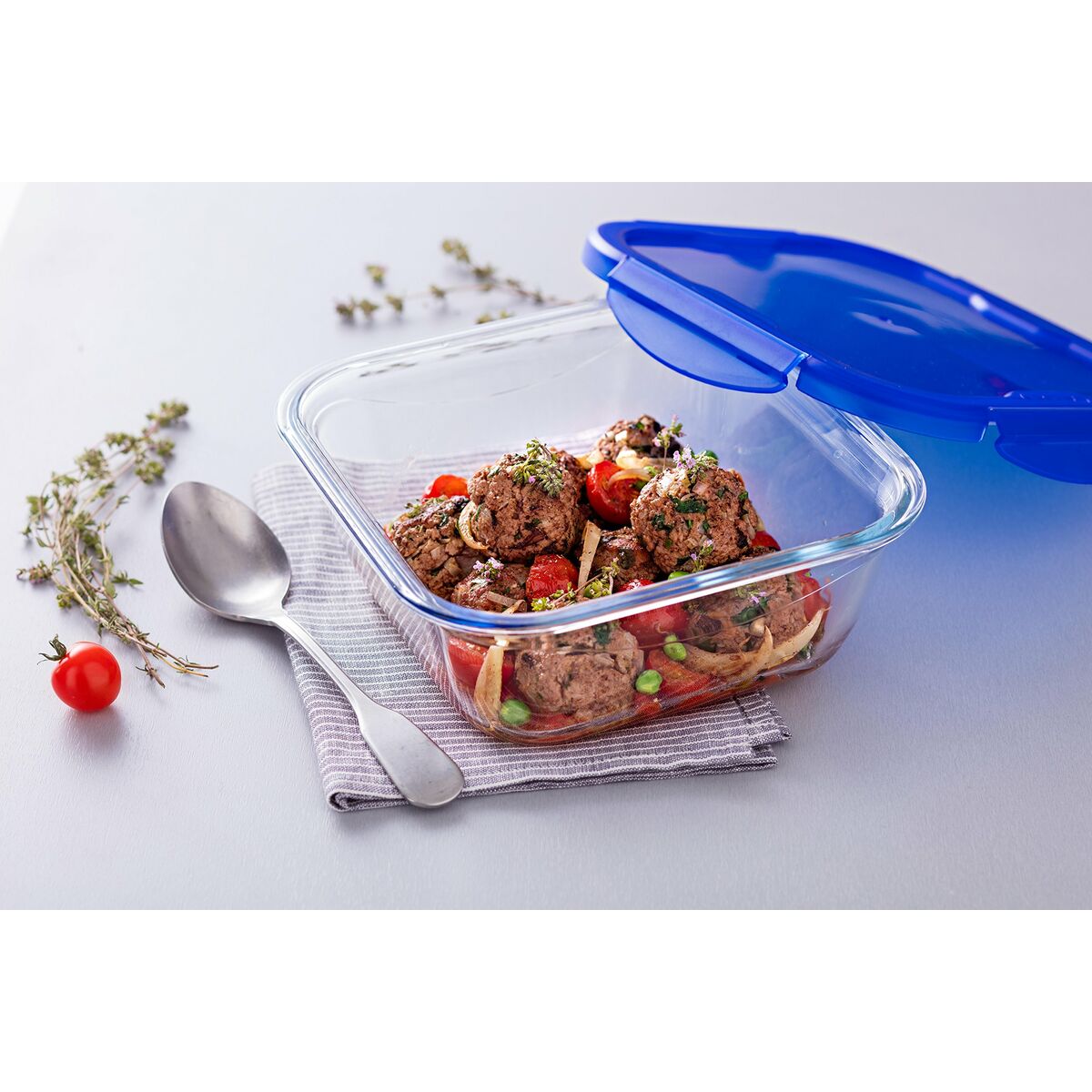 Recipient pentru conservarea alimentelor Pyrex Albastru Transparent 800 ml (2 Unități)