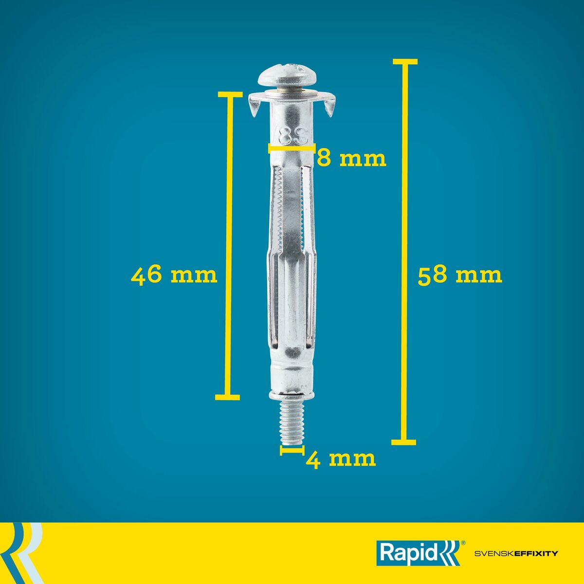 Dibluri și șuruburi Rapid Ø 8 x 46 mm M4 x 58 mm Metal Expansiune 10 Unități