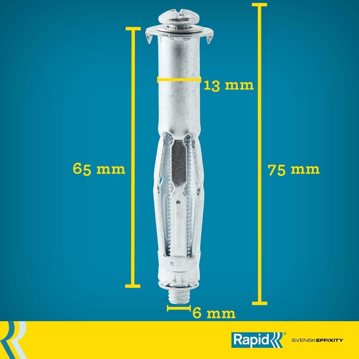 Dibluri și șuruburi Rapid Ø 13 x 65 mm M6 x 75 mm Metal Expansiune 10 Unități