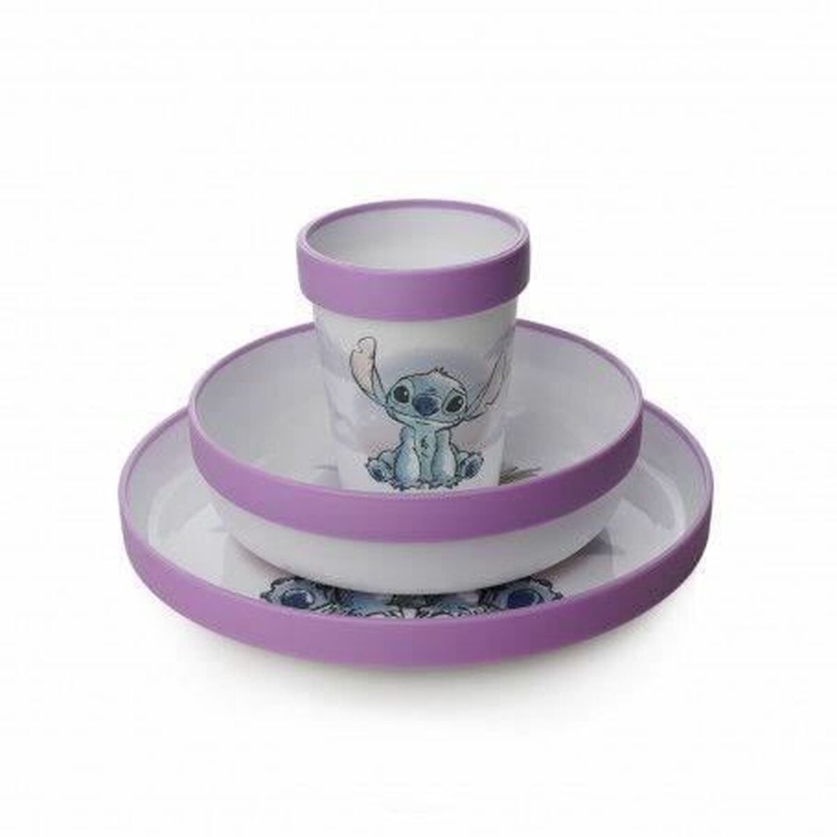 Set de Veselă Disney Melamina 3 Piese (2 Unități)