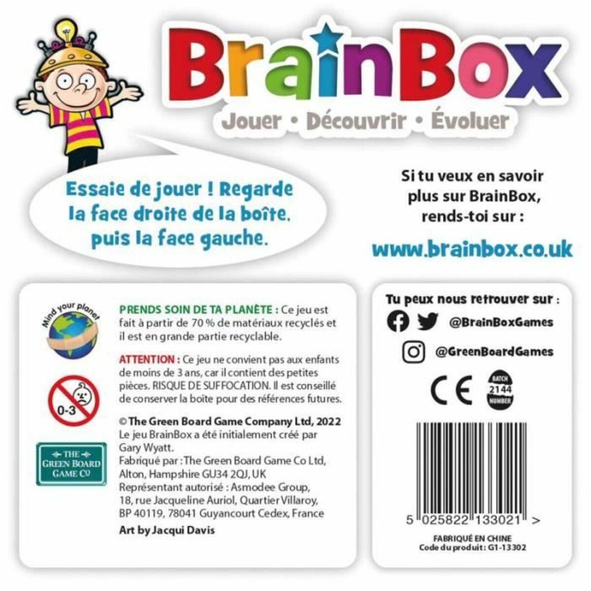 Joc Educativ Asmodee BrainBox - Animales