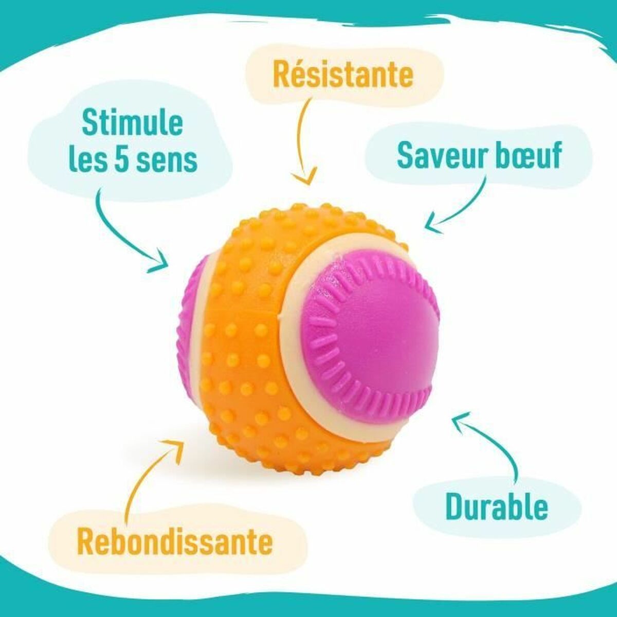 Jucărie din pluș pentru câini Aimé Roz Plastic