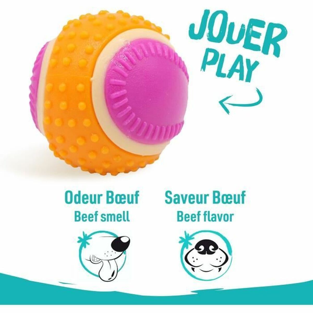 Jucărie din pluș pentru câini Aimé Roz Plastic