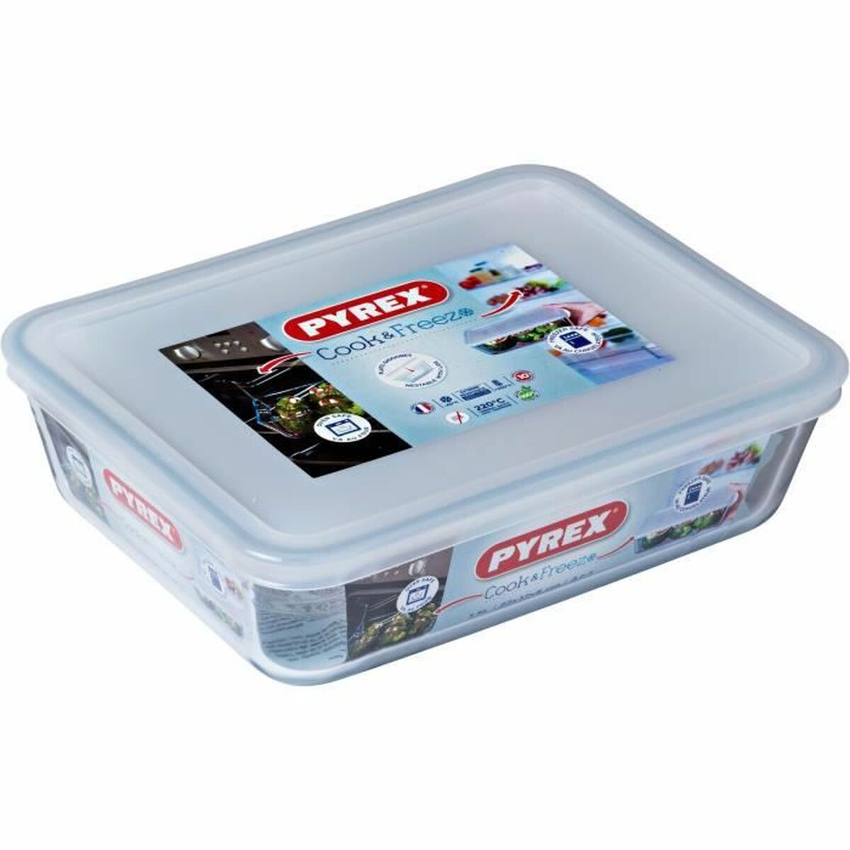 Recipient pentru conservarea alimentelor Pyrex Alb Transparent Dreptunghiular 1,5 L