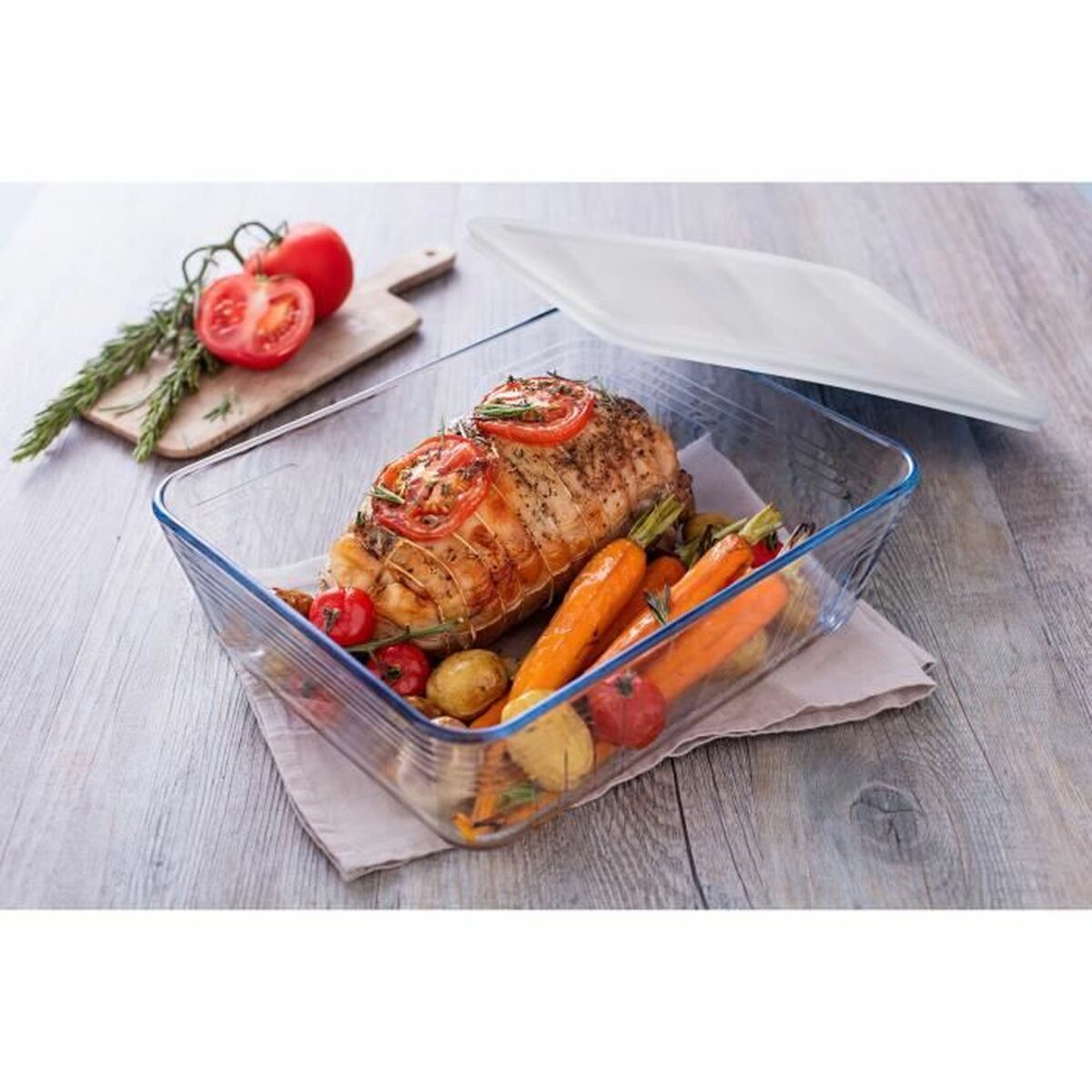 Recipient pentru conservarea alimentelor Pyrex Alb Transparent Dreptunghiular 1,5 L