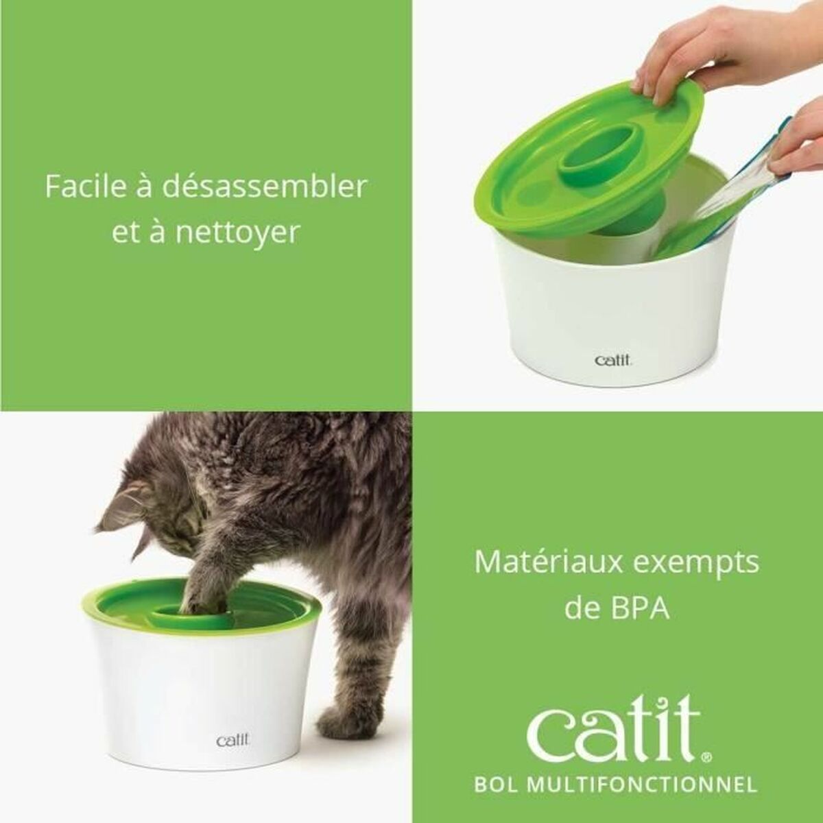 Bol alimentar pentru animale de companie, pentru hrănire lentă Catit Senses 2.0 Plastic