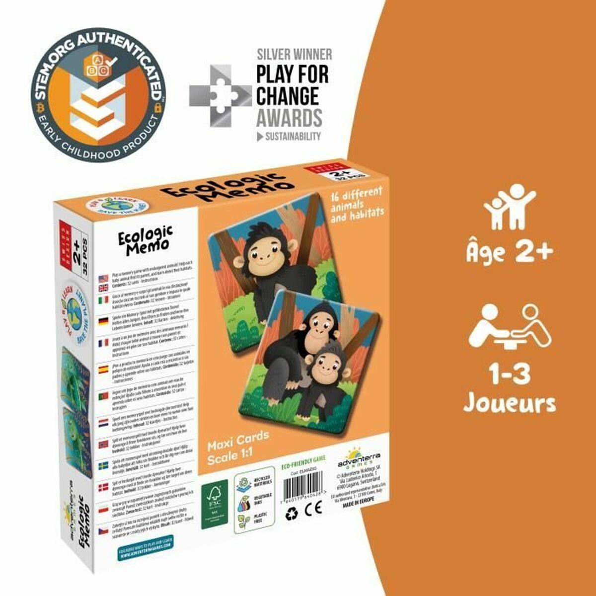 Joc Educativ Adventerra Memo Ecológico Animales en Peligro