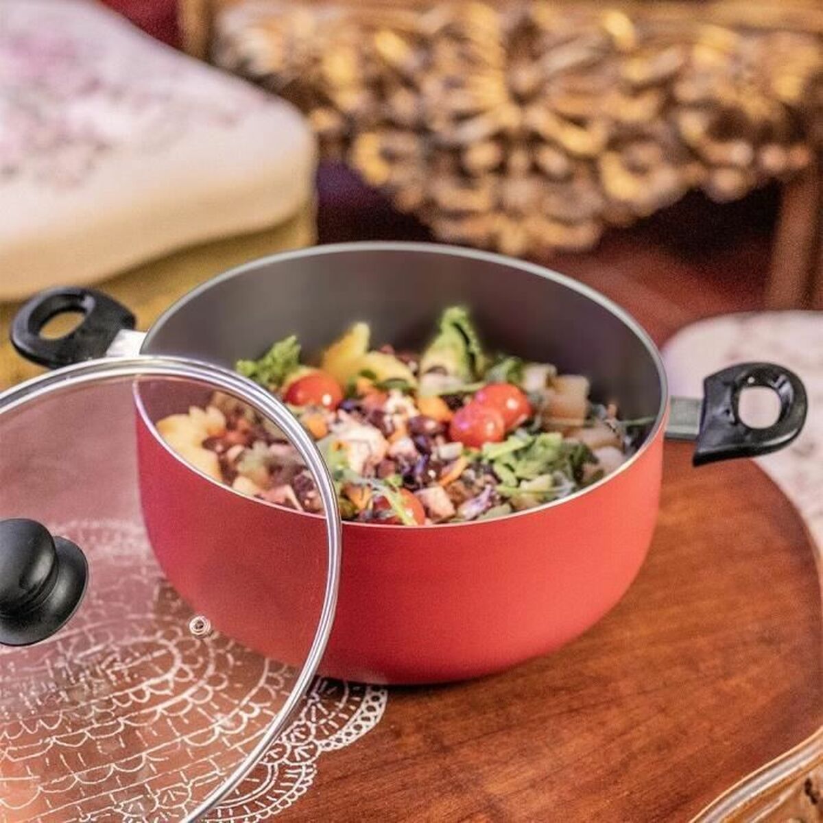 Caserolă Livoo Roșu Ø 24 cm 4 L