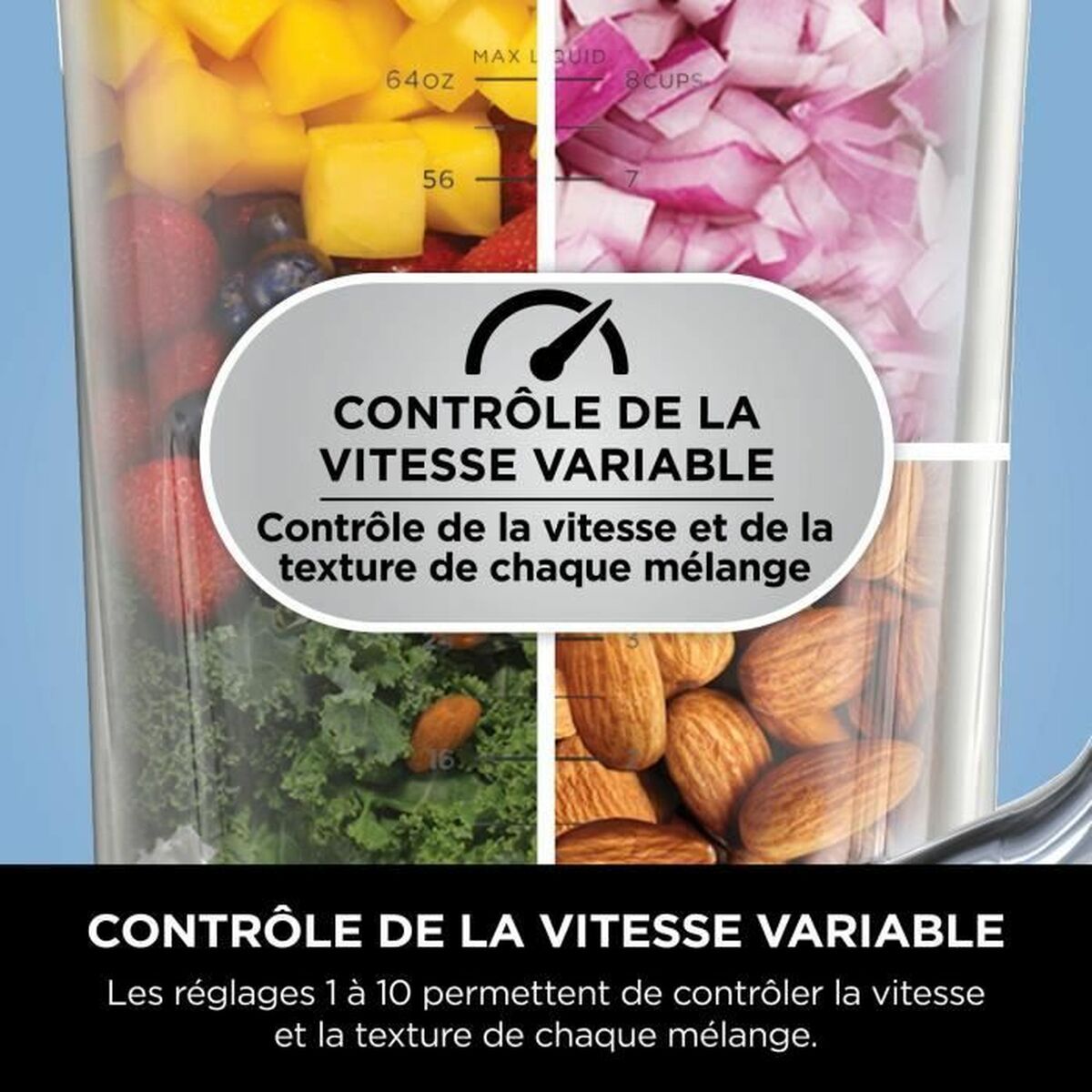 Mixer cu Pahar NINJA Negru Oțel 1200 W 2,1 L