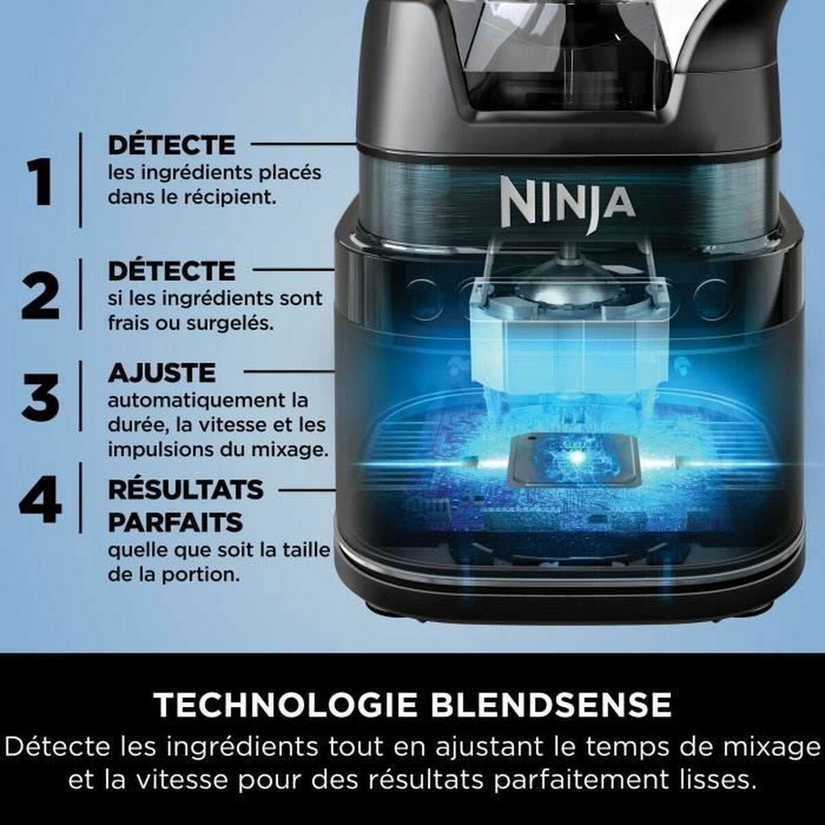Mixer cu Pahar NINJA Negru Oțel 1200 W 2,1 L