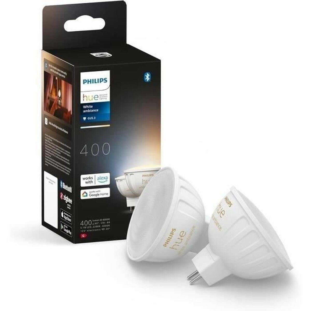 Bec LED Philips Alb G 400 lm 2 Unități (2200K) (6500 K)