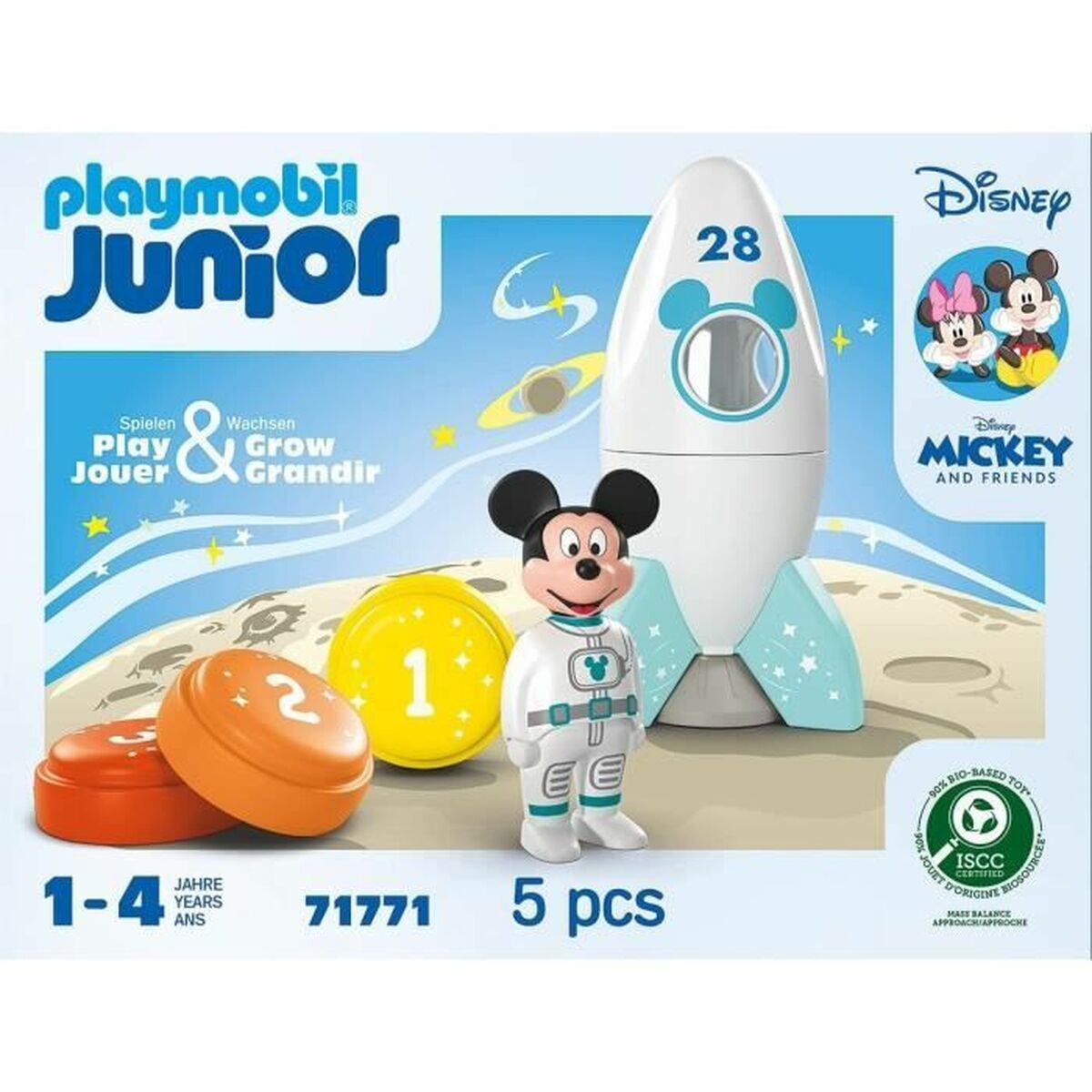 Playset Playmobil Junior 71771 Mickey astronaut Disney 5 Piese