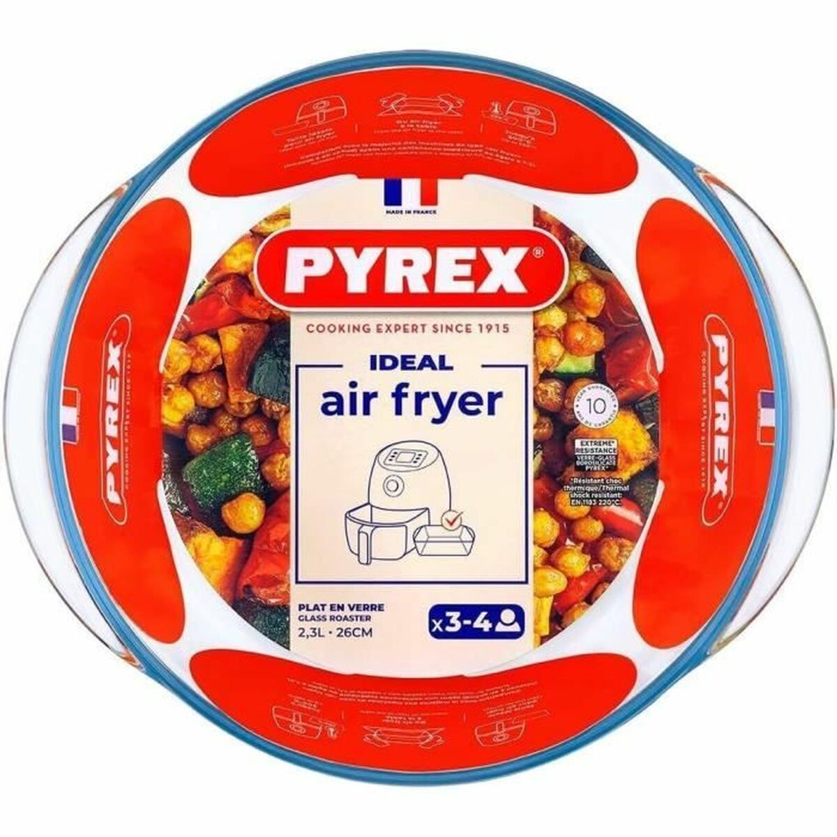 Vas pentru Cuptor Pyrex Transparent Sticlă borosilicată Rotund Ø 26 cm