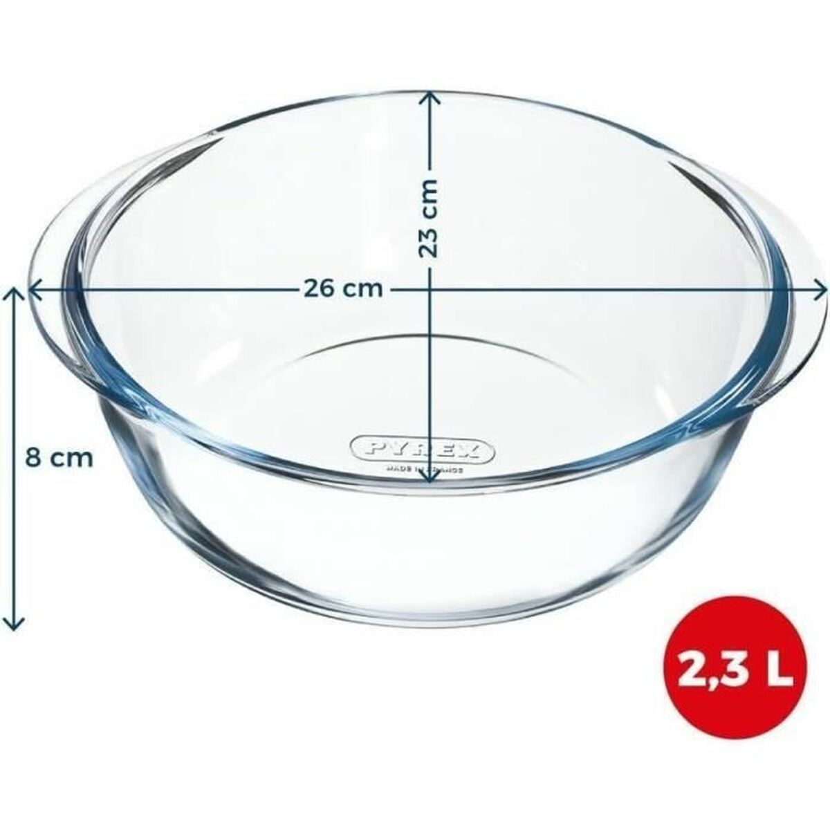 Vas pentru Cuptor Pyrex Transparent Sticlă borosilicată Rotund Ø 26 cm