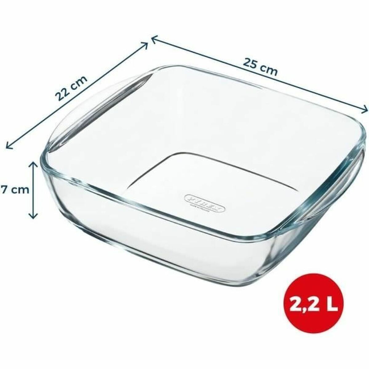 Vas pentru Cuptor Pyrex Transparent Sticlă borosilicată Pătrat