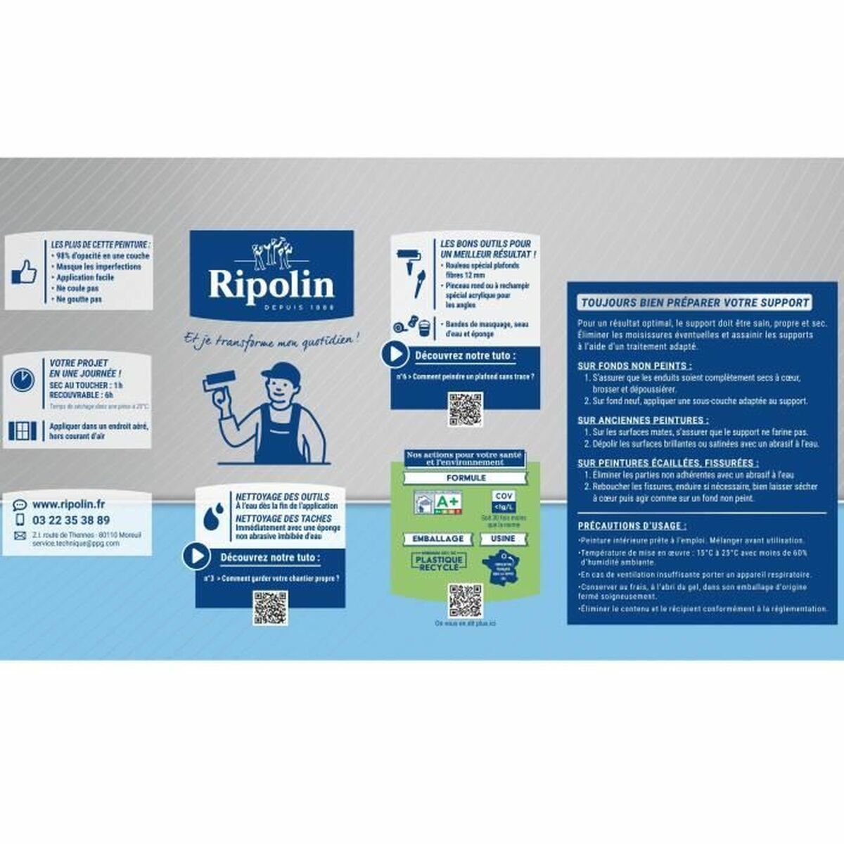 Tablou Ripolin Alb Mat 750 ml 4 L 10 L