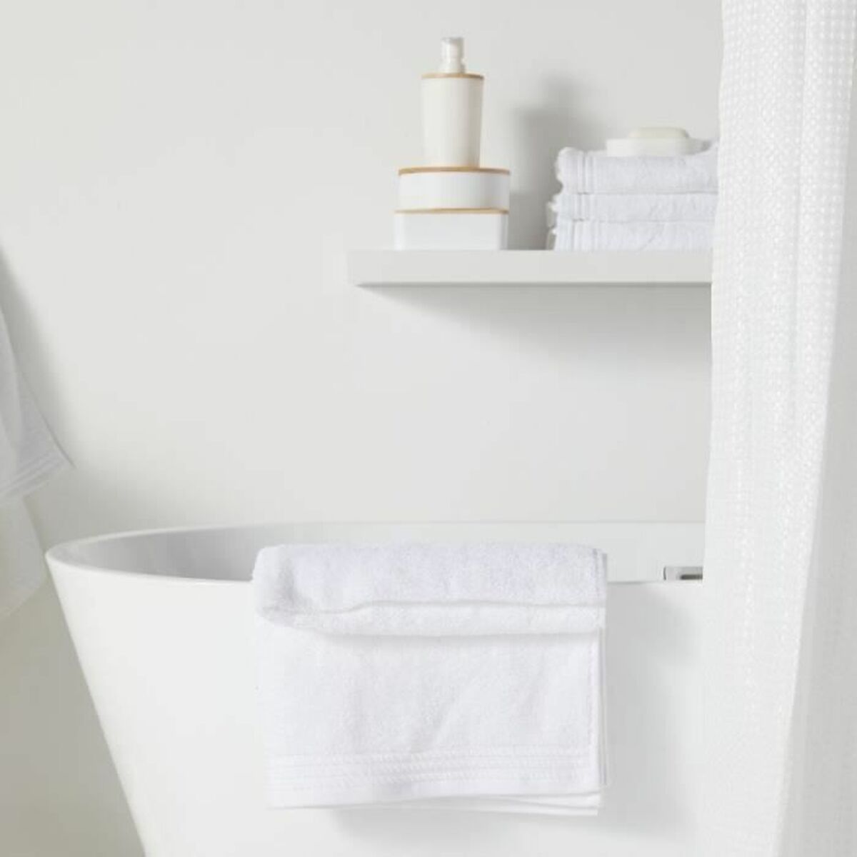 Perdea de duș TODAY Alb Poliester 180 x 200 cm (12 Unități)