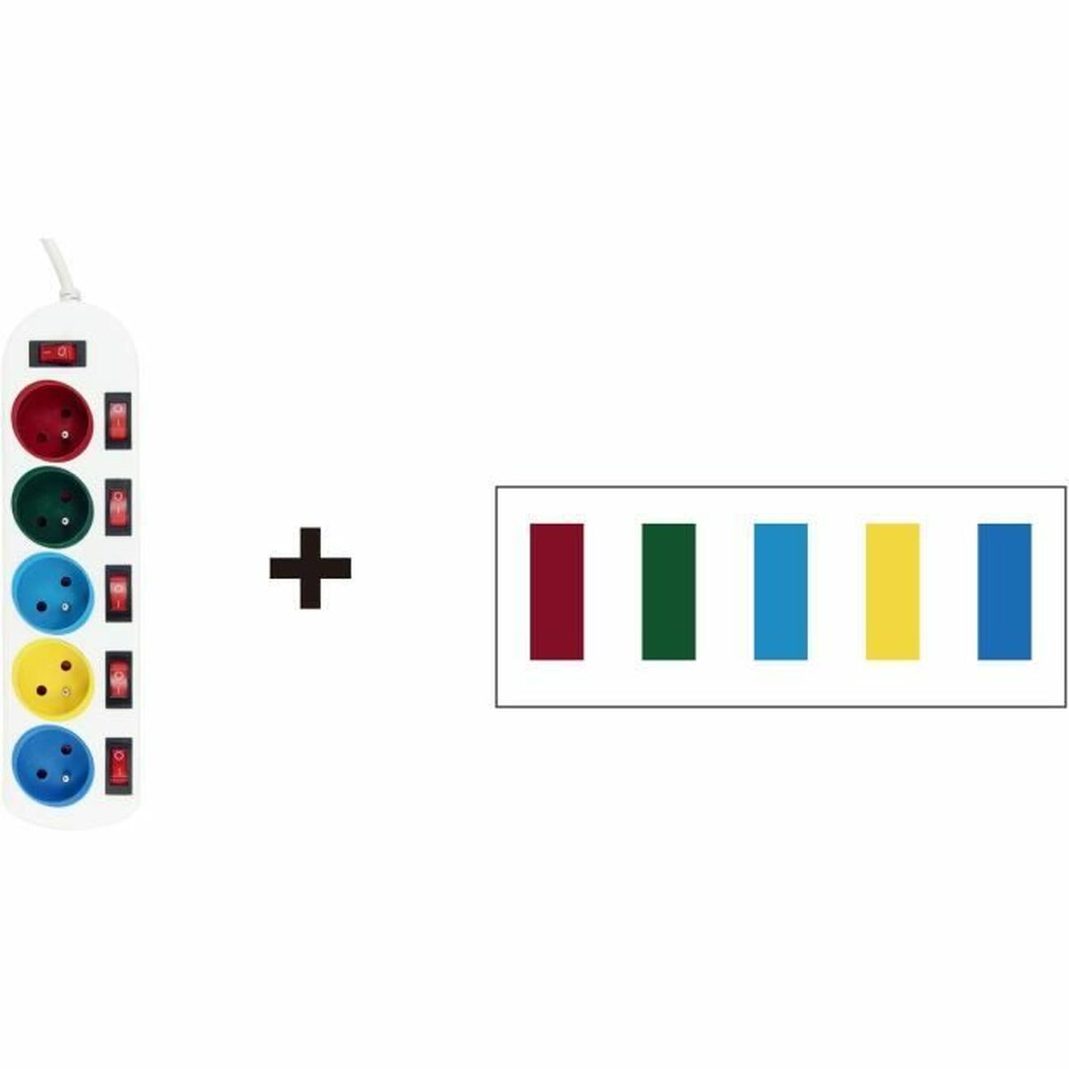 Placă de circuit Prize 5 Puncte de Conectare cu Întrerupător GAO 3680 W