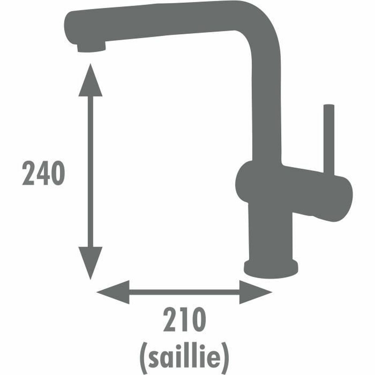 Robinet Monocomandă Edouard Rousseau SQUARE Negru Oțel inoxidabil În formă de C