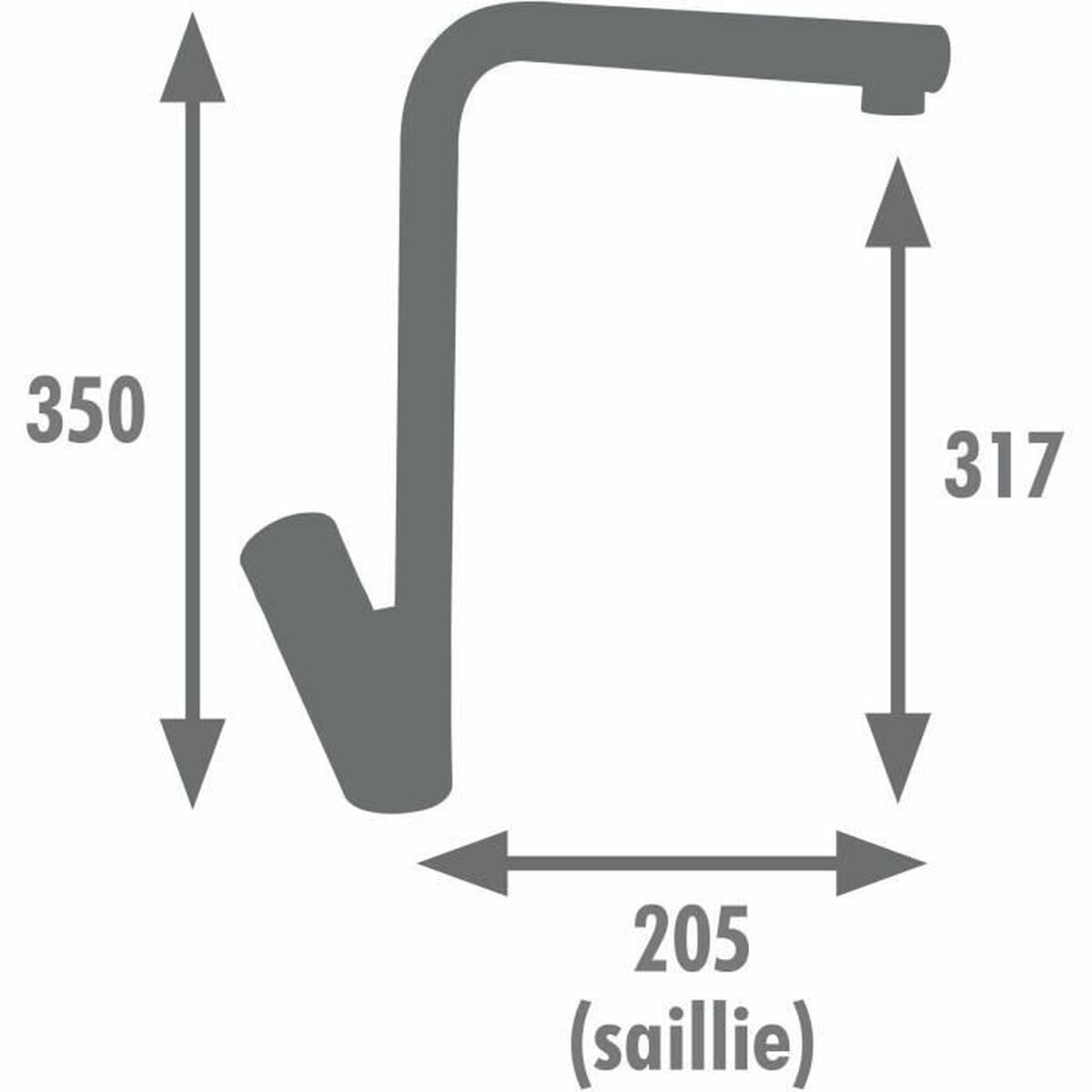 Robinet Monocomandă Edouard Rousseau PATTY Gri Chrome Crom În formă de C