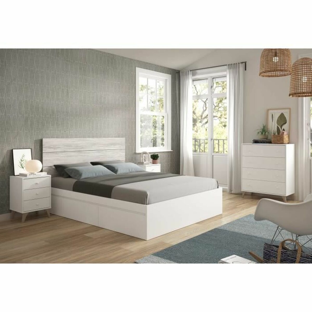 Comodă Alb 95 x 77,5 x 40 cm