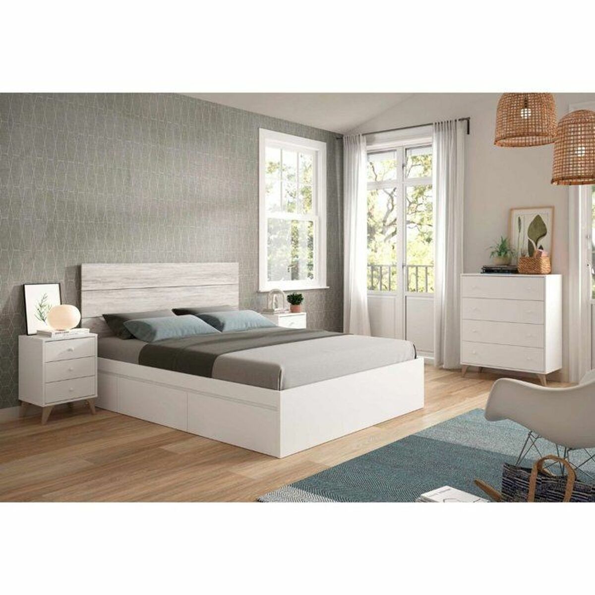 Comodă Alb 95 x 77,5 x 40 cm