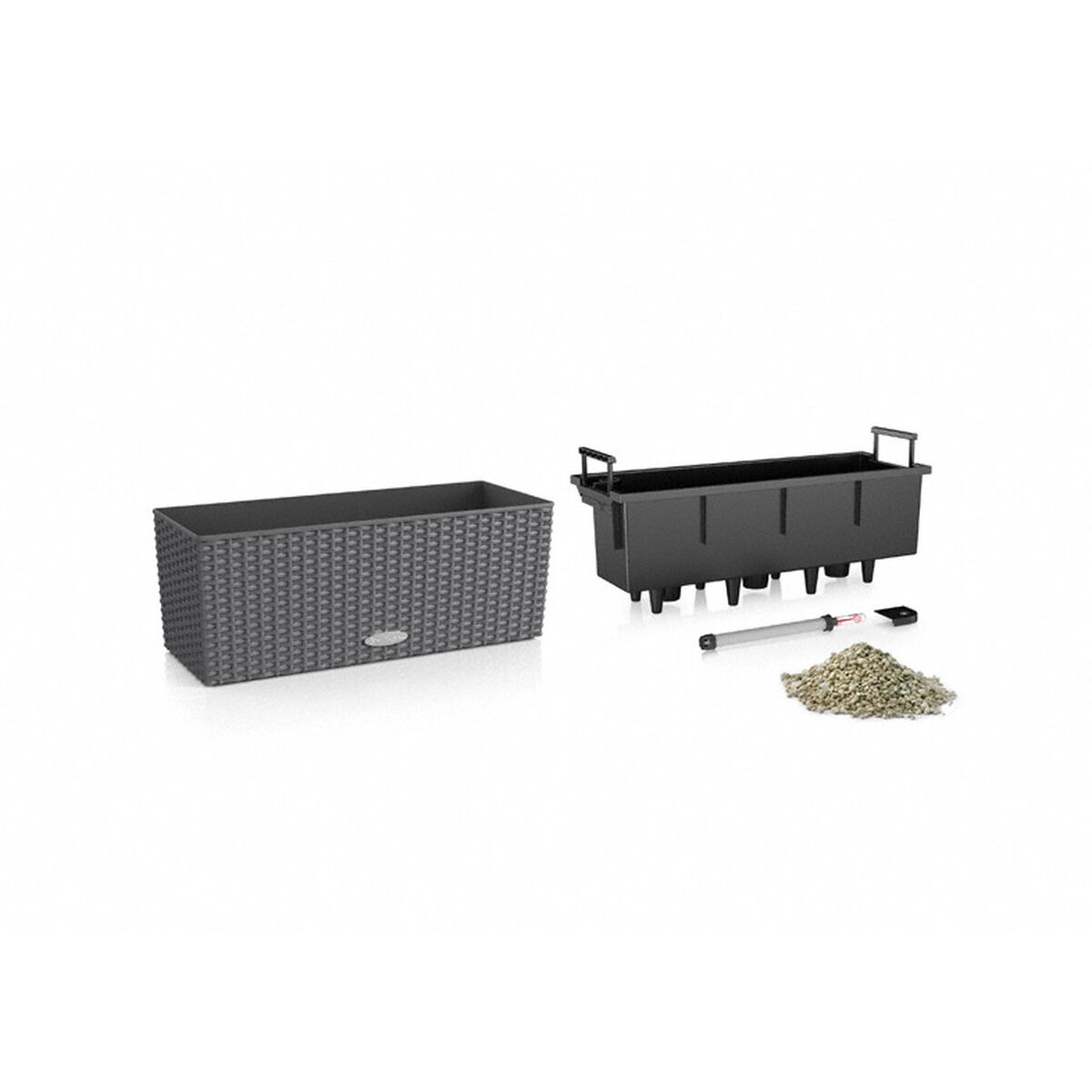 Ghiveci Lechuza Negru Gri polipropilenă