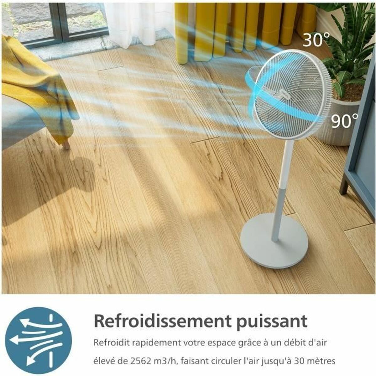 Ventilator cu Picior Philips CX2550/00 Alb 50 W