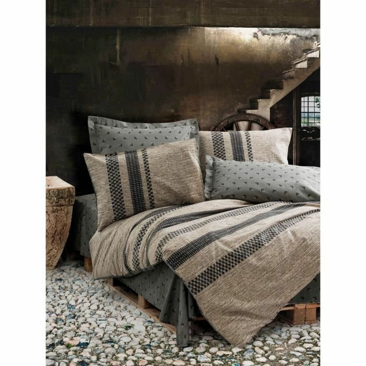 Set husă de pătură Multicolor 220 x 240 cm