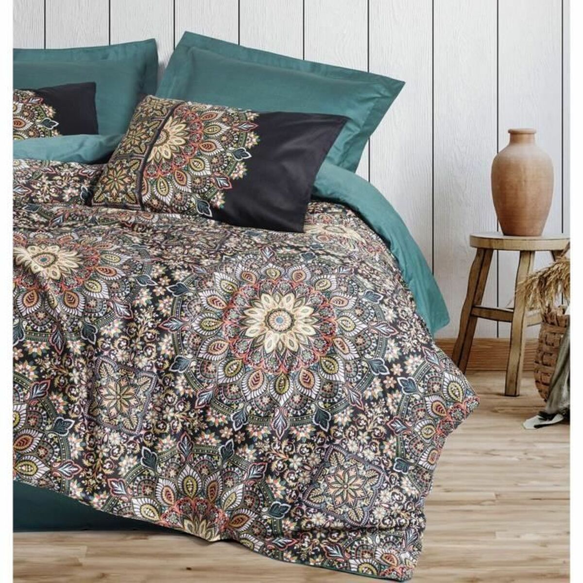 Set husă de pătură Multicolor 220 x 240 cm