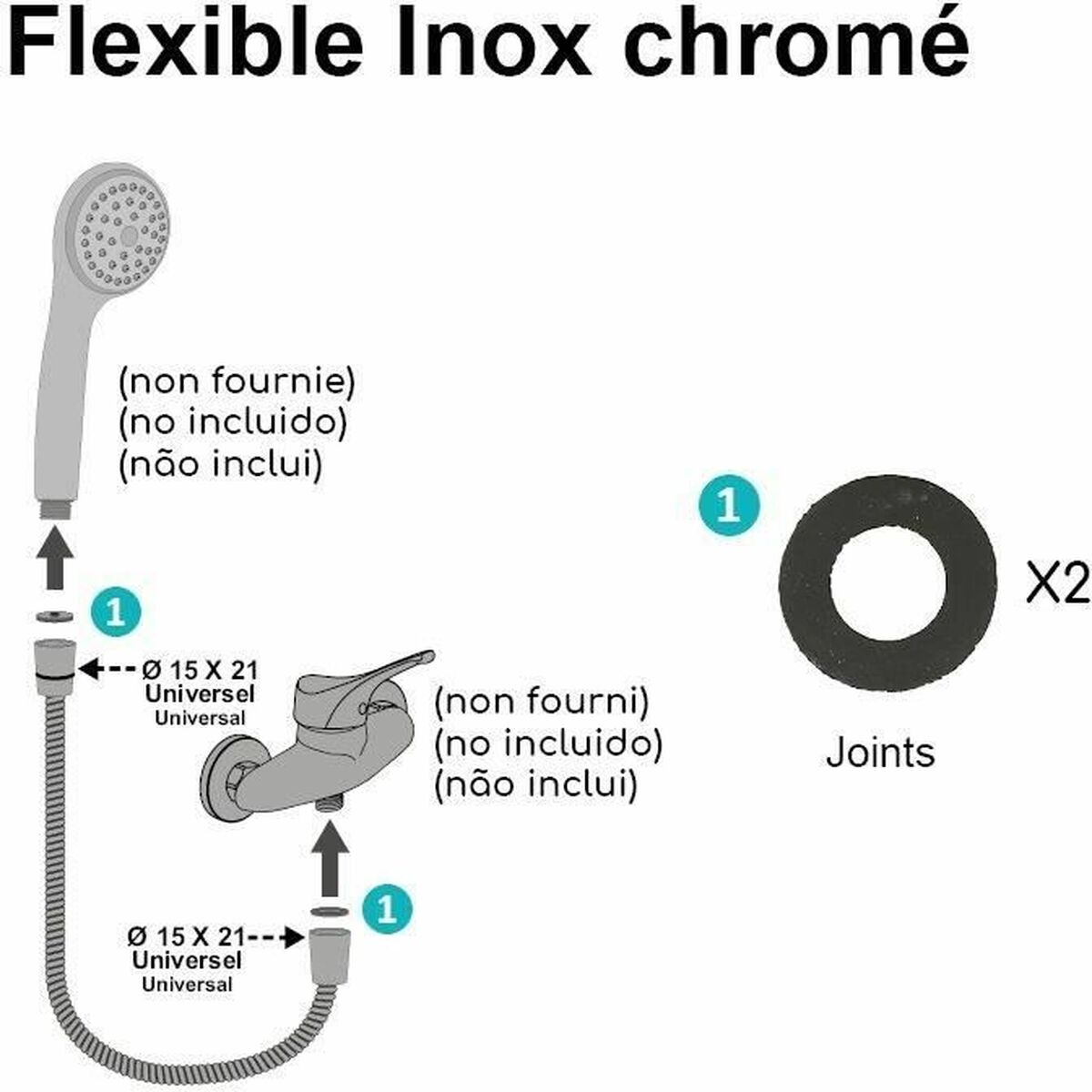 Furtun de duș Edouard Rousseau 1,5 m