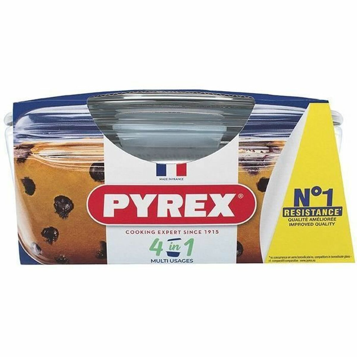 Caserolă Cu Capac Pyrex 1,4 L 18 x 9 x 21 cm Alb Transparent Sticlă