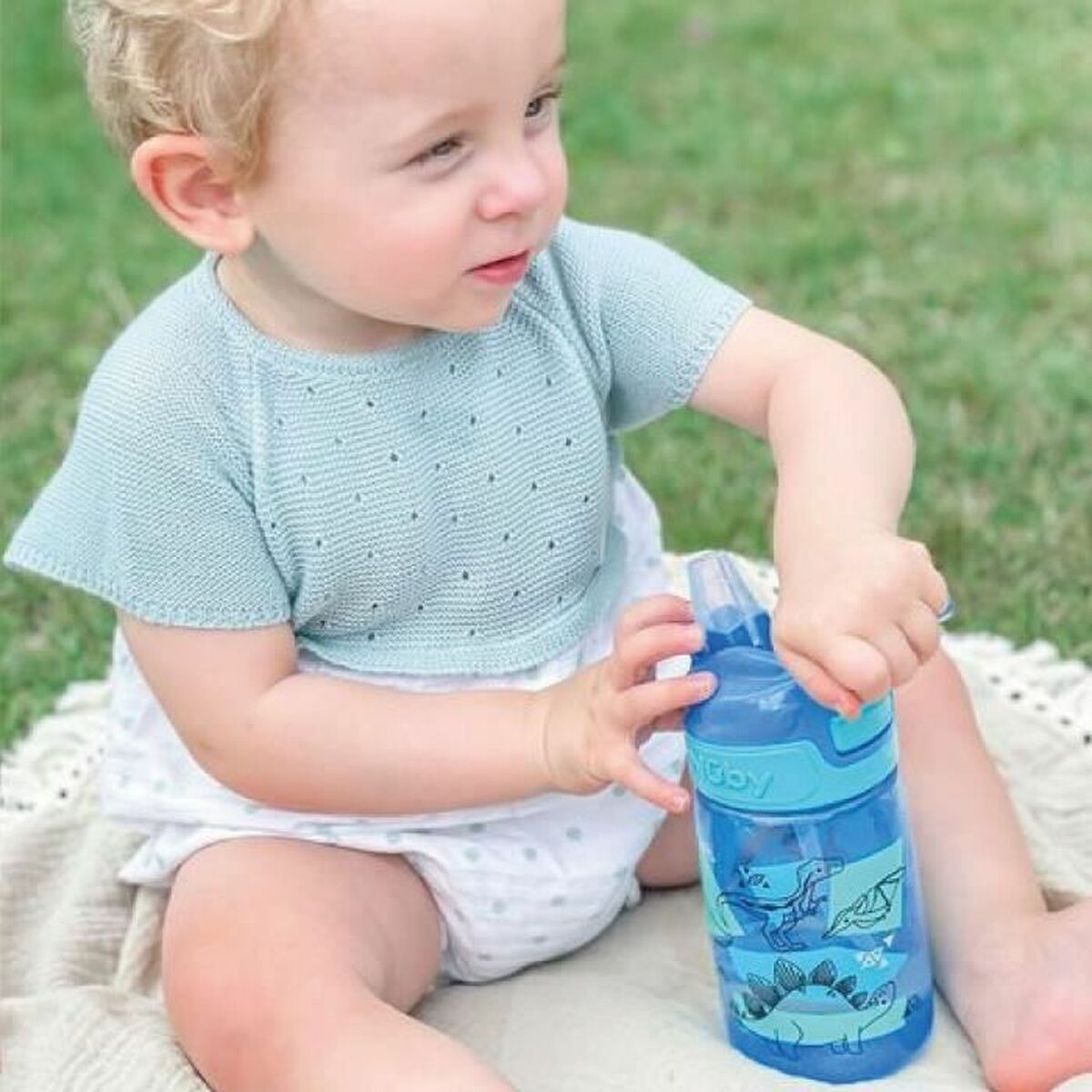 Paharul de învăţare Nûby Albastru 360 ml