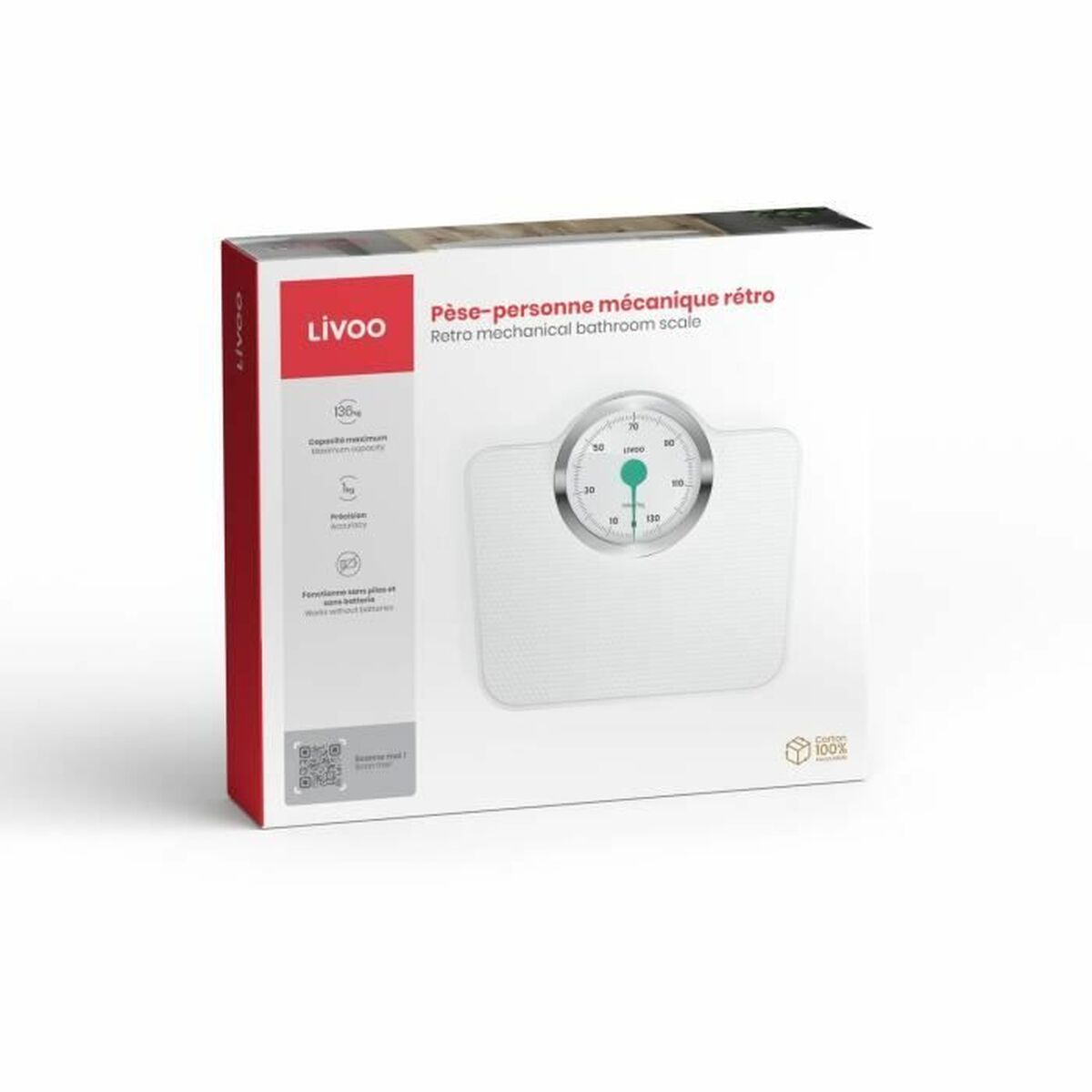 Cântar Digital de Baie Livoo DOM490 Alb Metal