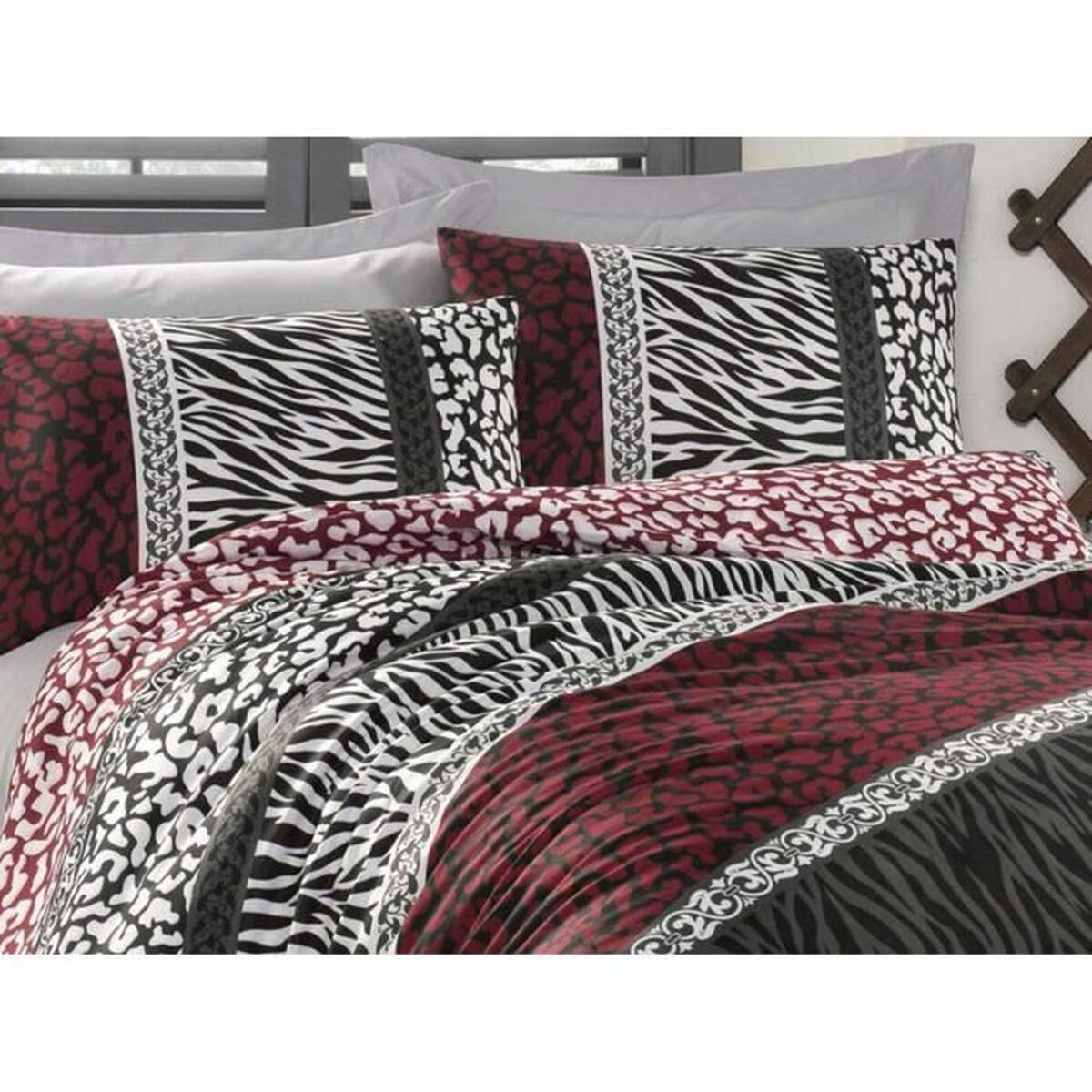 Set husă de pătură Roșu Pat 200 3 Piese