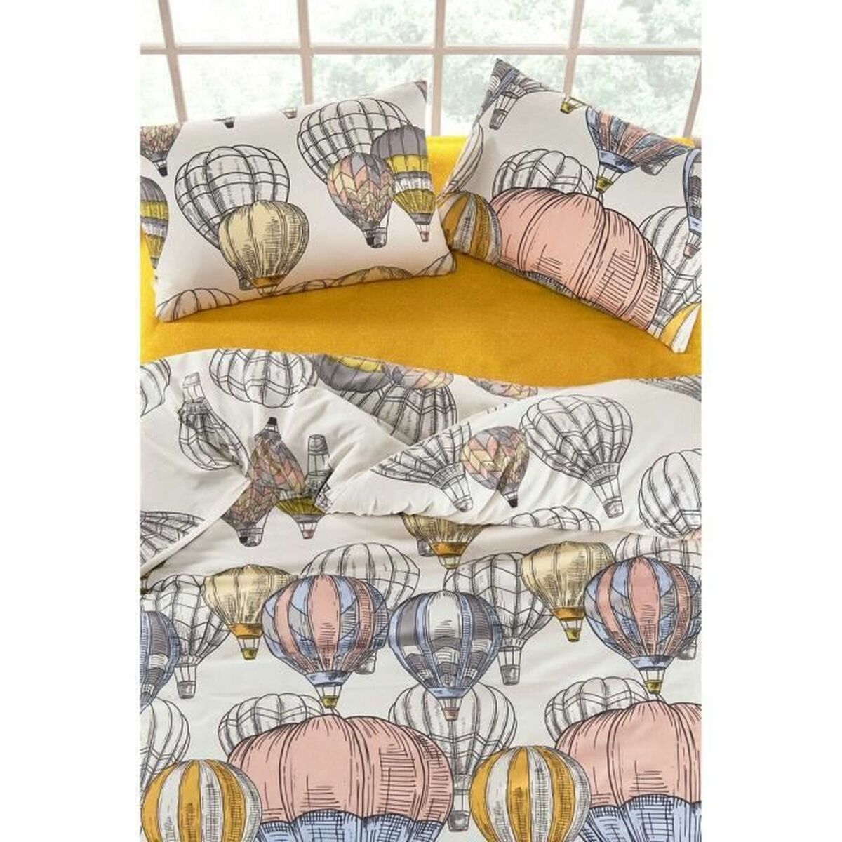 Set husă de pătură Muştar Pat 200 3 Piese