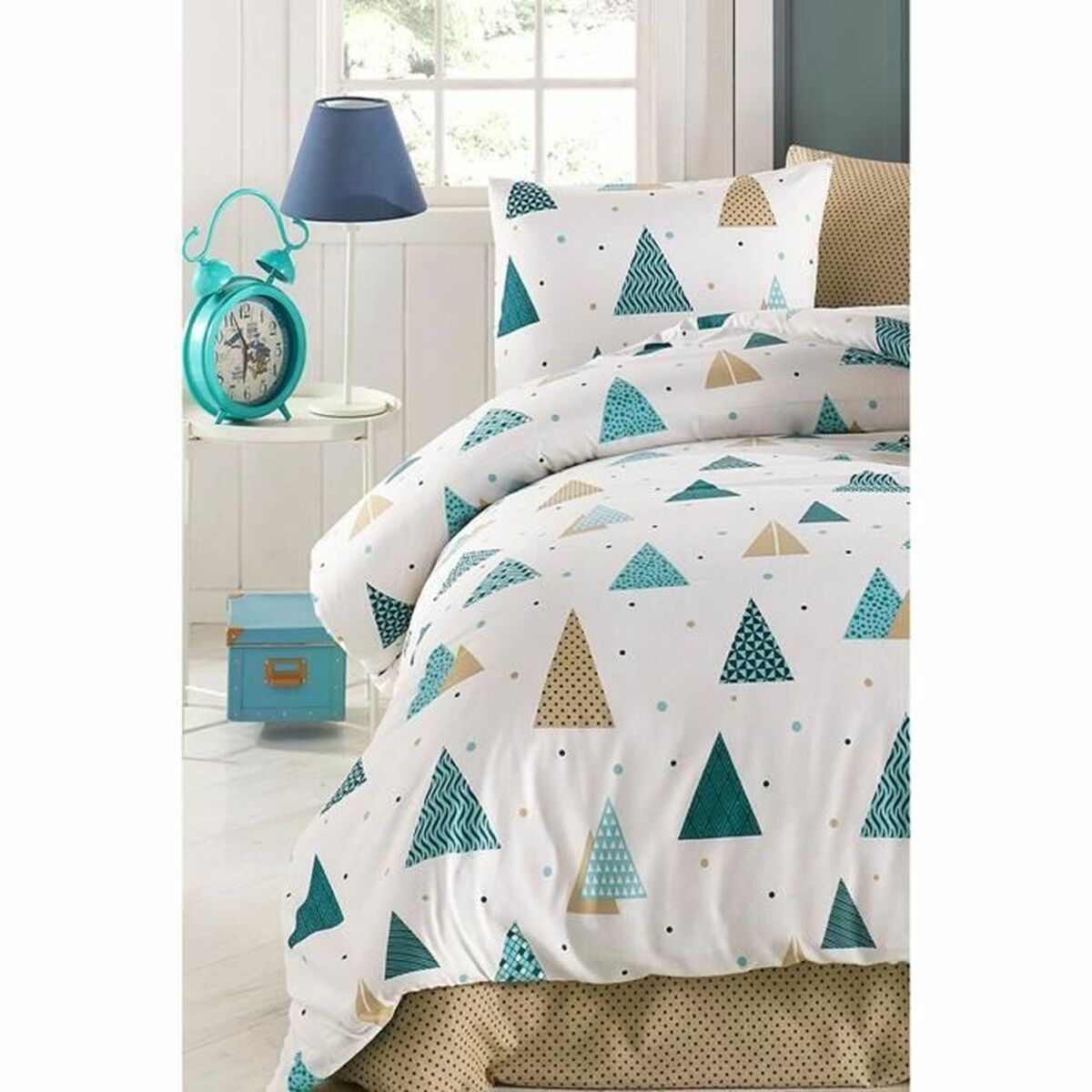 Set husă de pătură Alb Pat 200 3 Piese