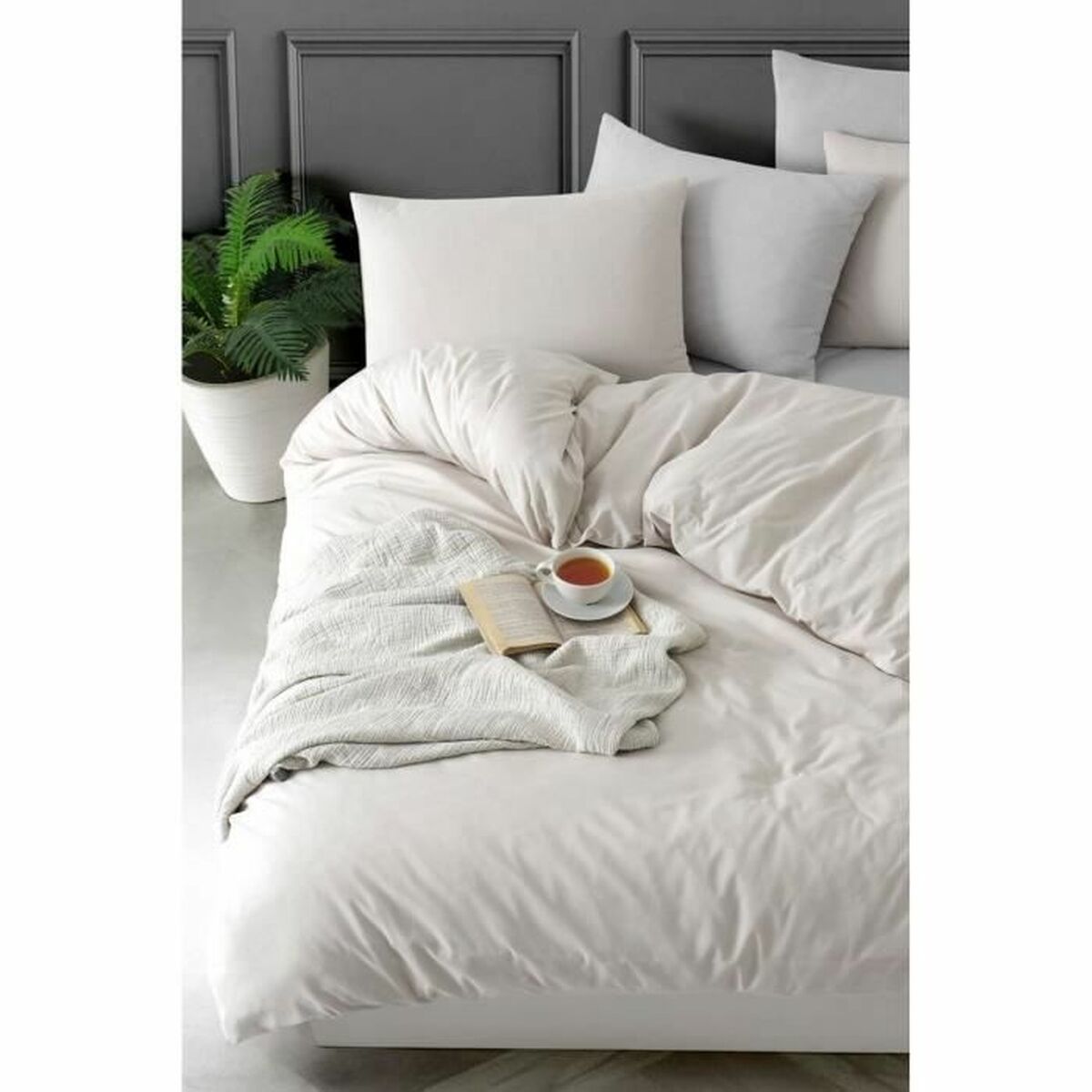 Set husă de pătură Bej Pat 200 3 Piese