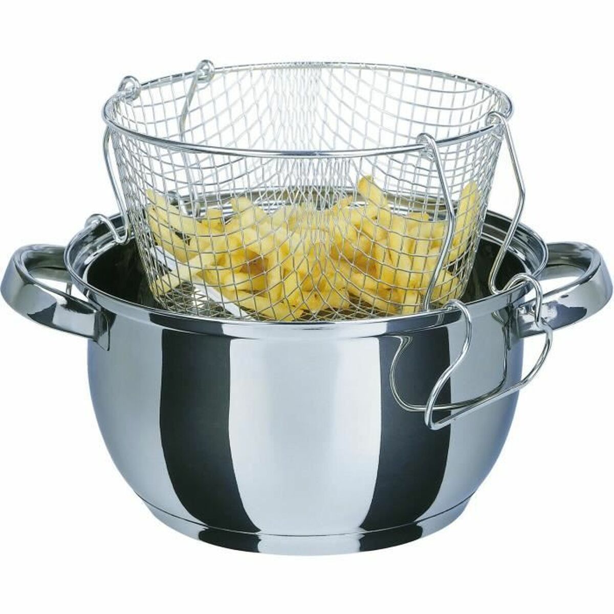 Tigaie cu coș pentru prăjit GSW Oțel inoxidabil Ø 22 cm Argintiu