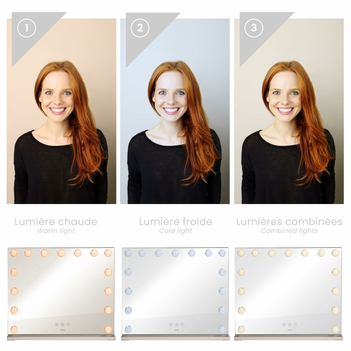 Oglindă cu Efect de Mărire Livoo DOS207 Alb Oglindă