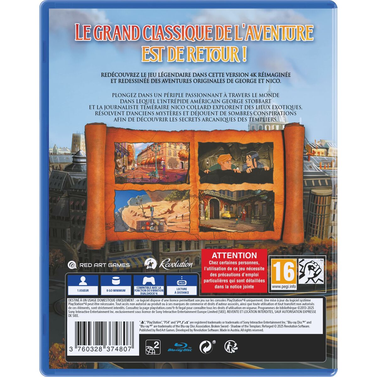 Joc video PlayStation 4 Just For Games LES CHEVALIERS DE BAPHOMET