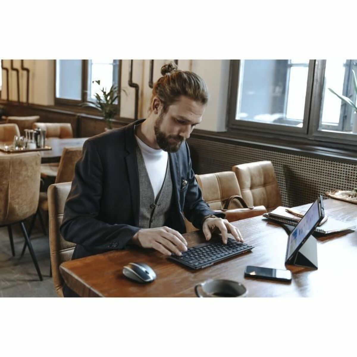 Tastatură Cherry KW 9200 MINI Qwerty Spaniolă Negru