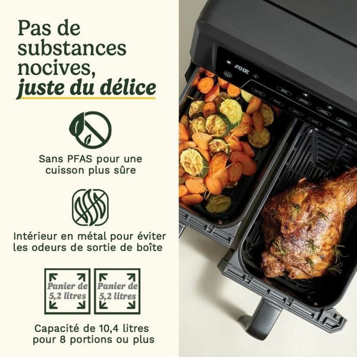 Friteuză cu Aer Cuisinart AFD10XBLE Negru 2400 W 10,4 L