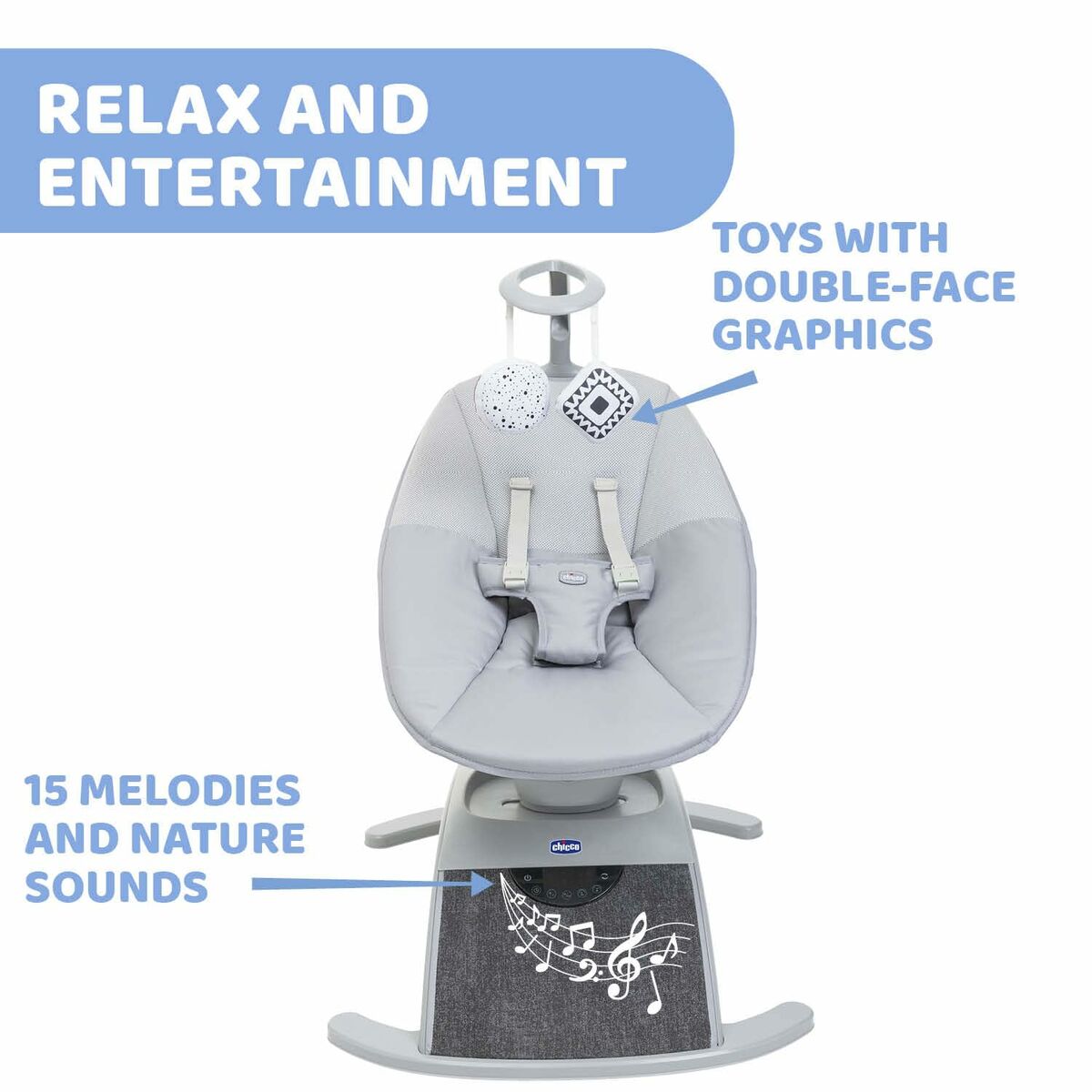 Hamac pentru Bebeluș Chicco 08079890160000 Negru Gri