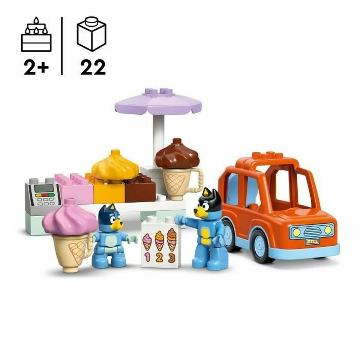 Set de Construcție Lego Duplo 10458 Ice Cream Trip with Bluey 22 Piese