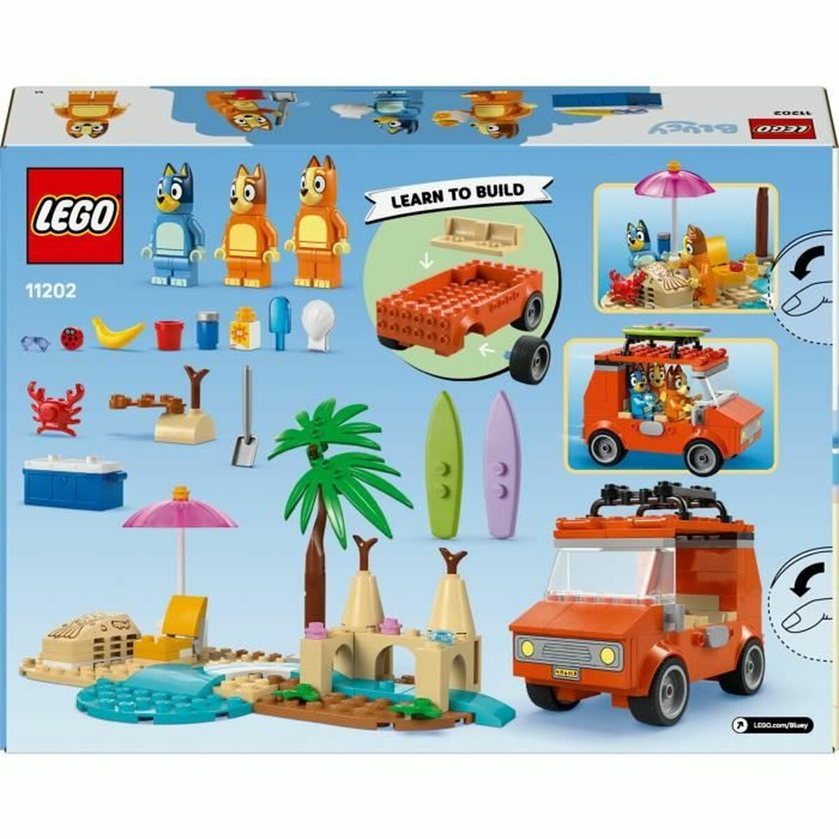 Set de Construcție Lego 11202 Bluey's Beach & Family Car Trip 133 Piese